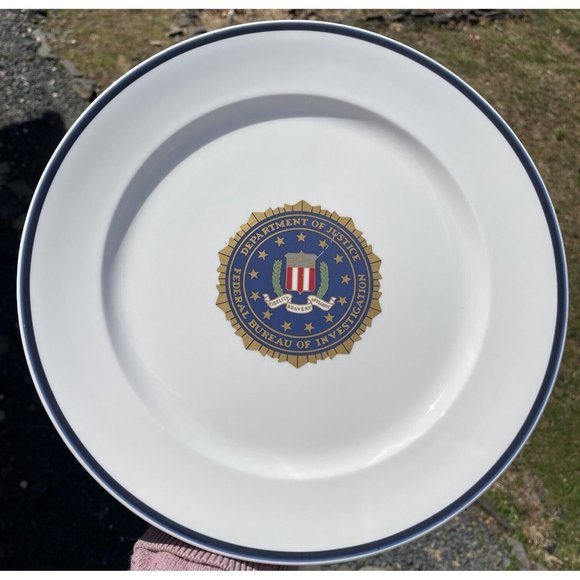 12" Vintage Lenox Decor Porcelain Charger DOJ FBI Justice Bureau Investigation - Picture 6 of 13